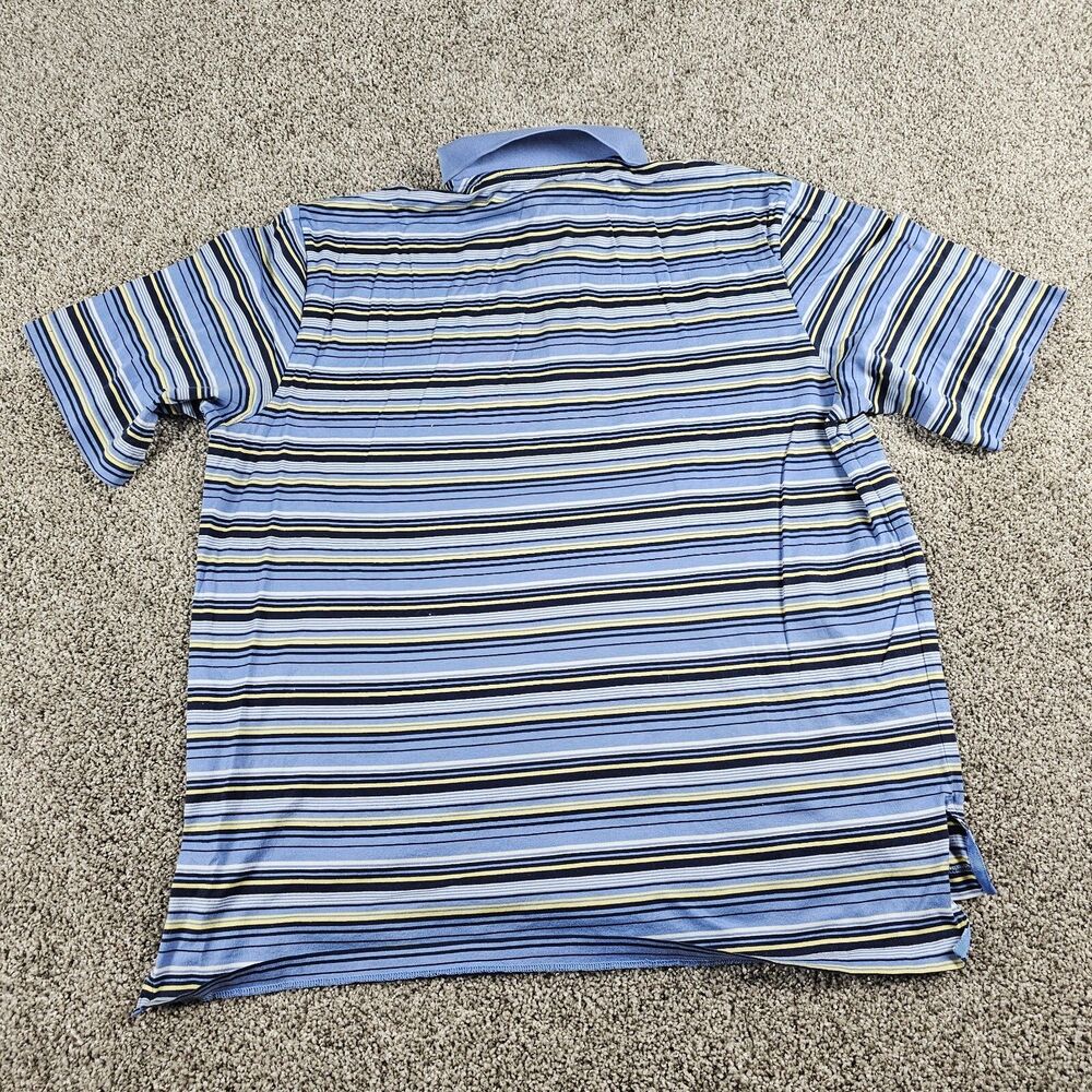 Vintage Polo Ralph Lauren Shirt Mens Large Blue Striped Pima Casual Golf Preppy - Picture 2 of 11